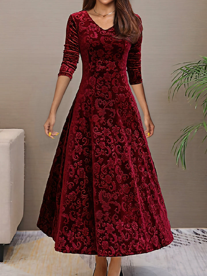 Denise | Robe d'Élégance en Velours de Fête