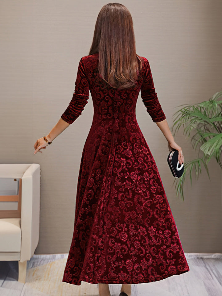 Denise | Robe d'Élégance en Velours de Fête