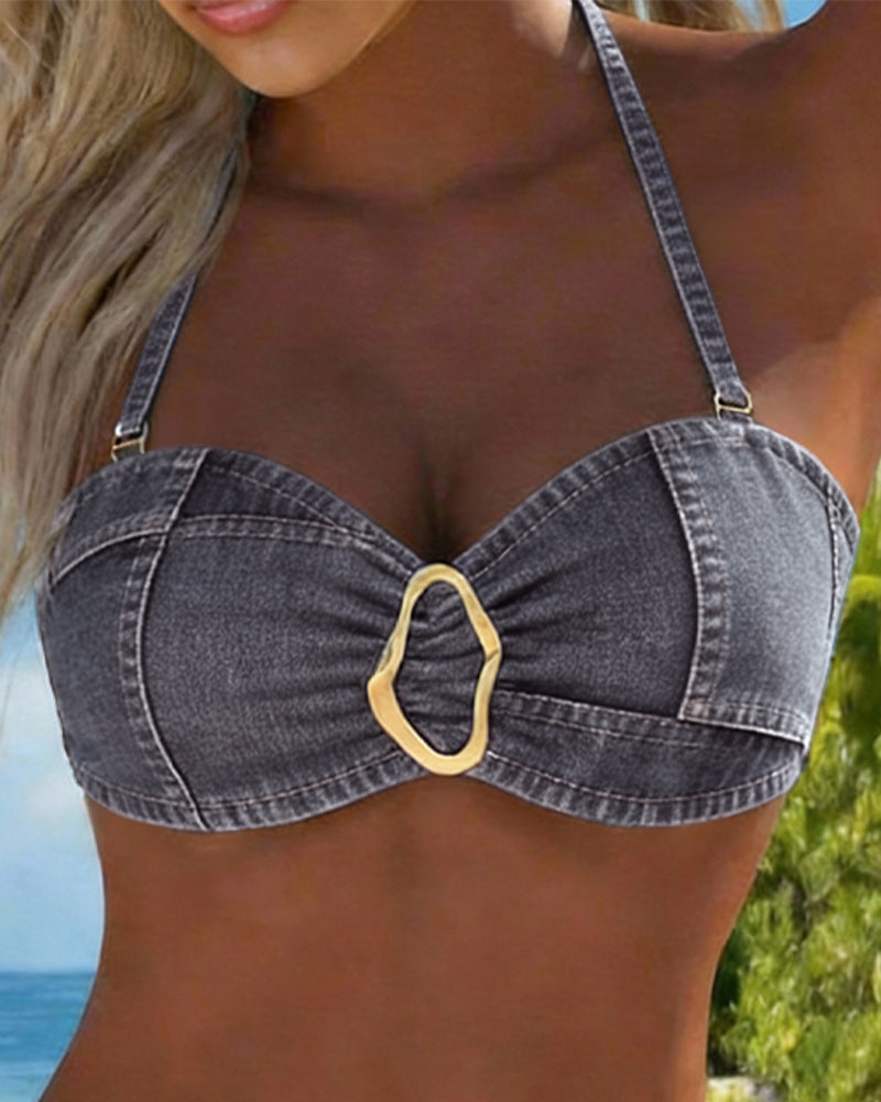Patricia | Bikini à Bretelles en Métal Deux Pièces