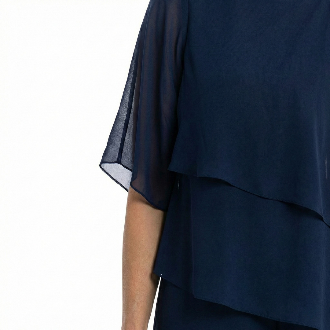 Gracielle | Costume avec Pantalon Palazzo Drapé
