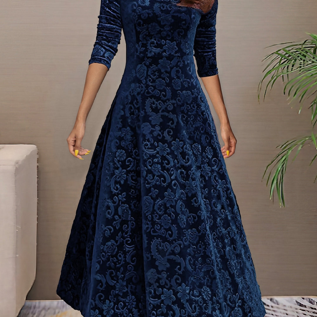 Denise | Robe d'Élégance en Velours de Fête