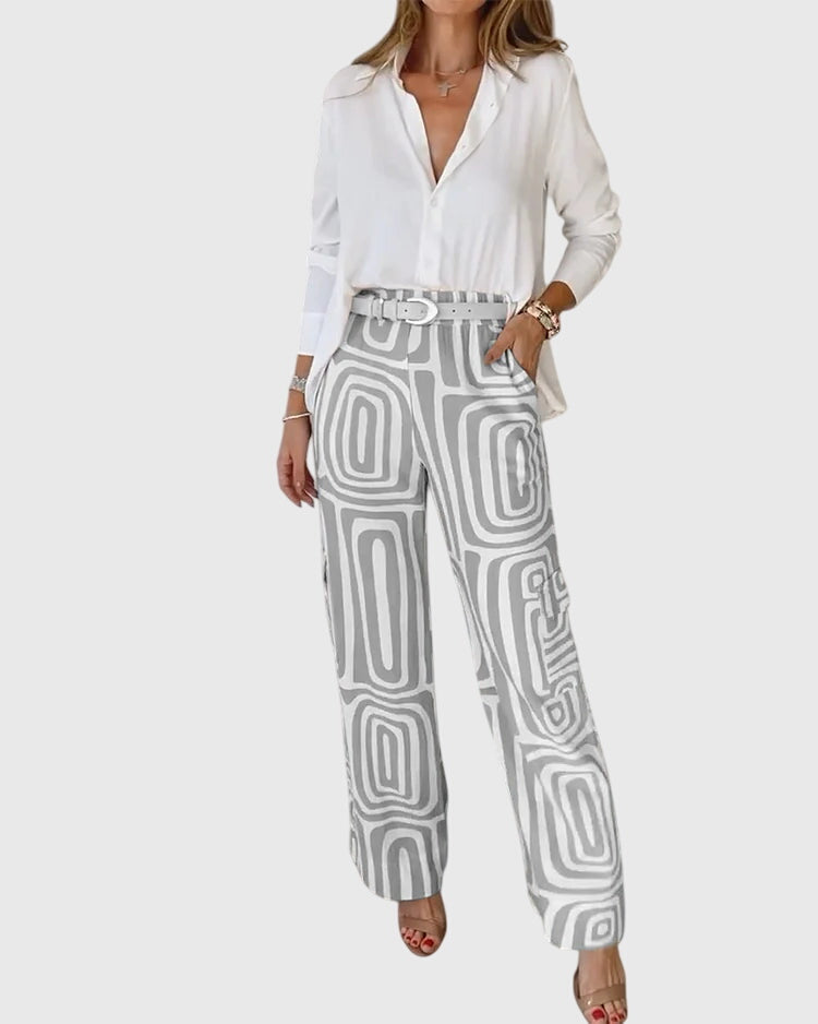 Emilia™ | Pantalons Stylés + Blouse & Ceinture Offertes