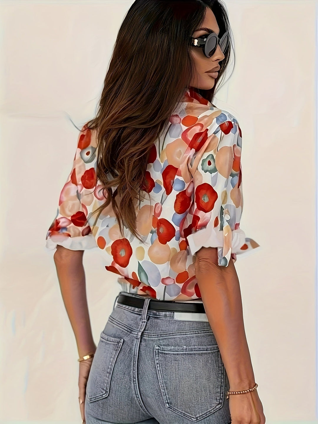 Ava | Chemise à Manches Longues Florale Vibrante