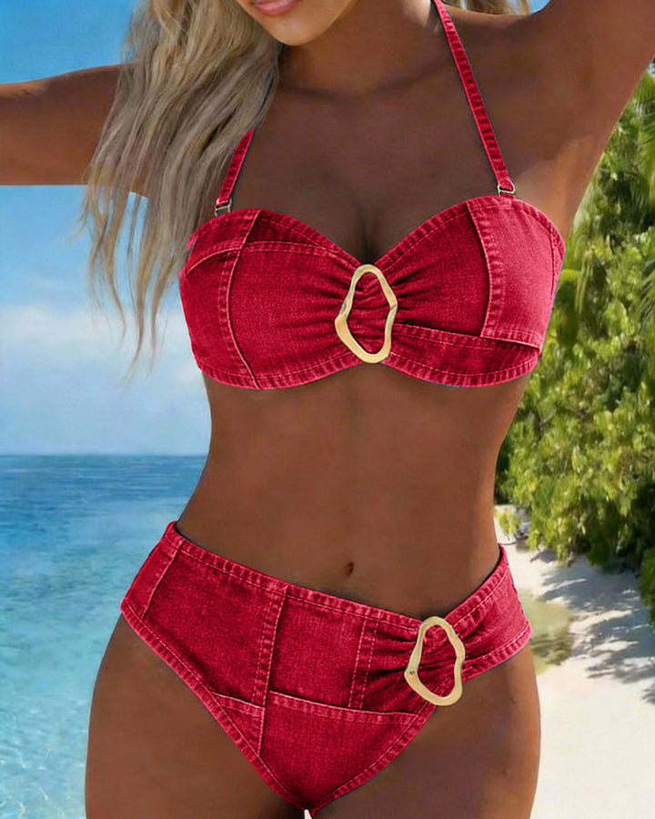 Patricia | Bikini à Bretelles en Métal Deux Pièces