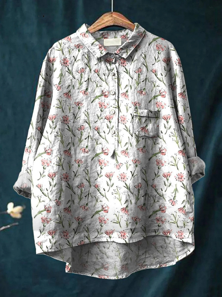 Hadley | Chemise décontractée pour femmes à motif floral rose imprimé