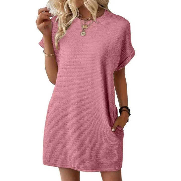 EVASHA™ – Robe d'été décontractée minimaliste à col rond