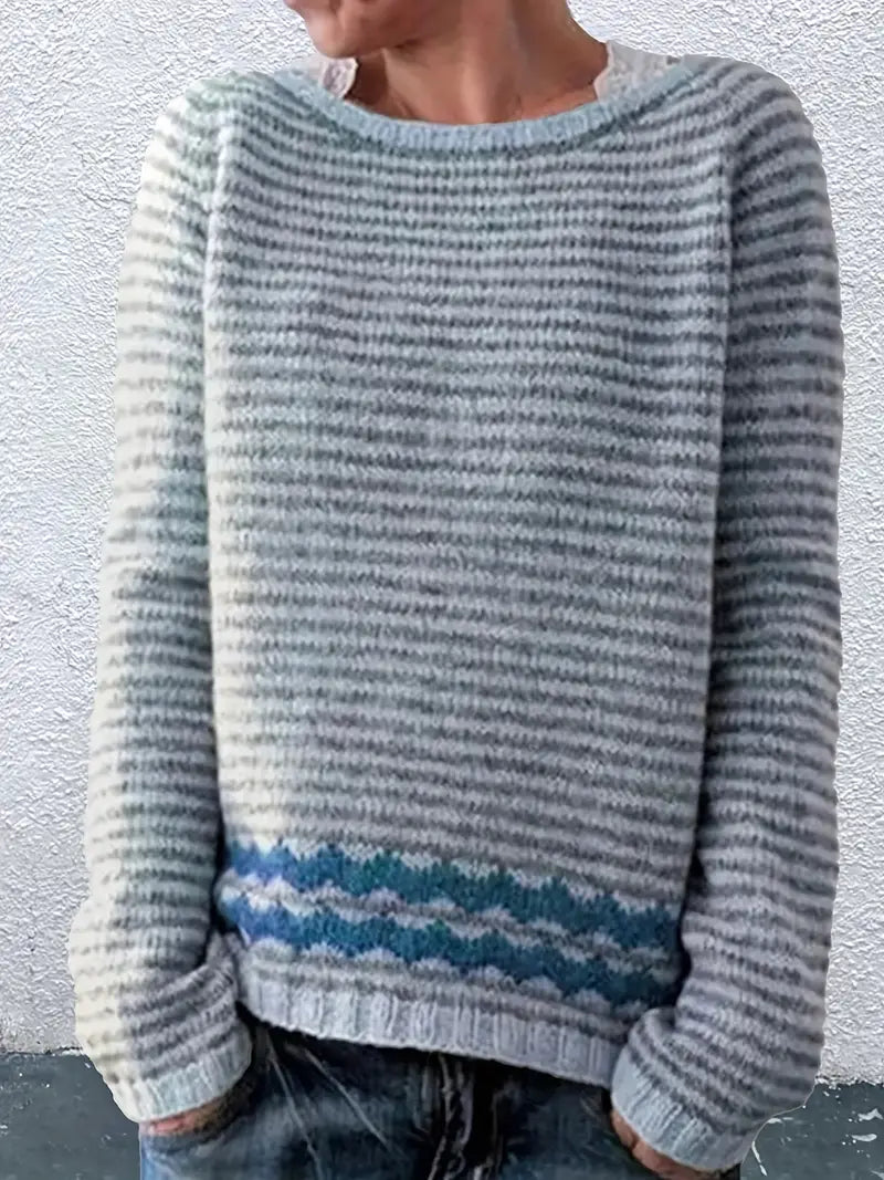 Pull décontracté pour femmes avec des rayures subtiles