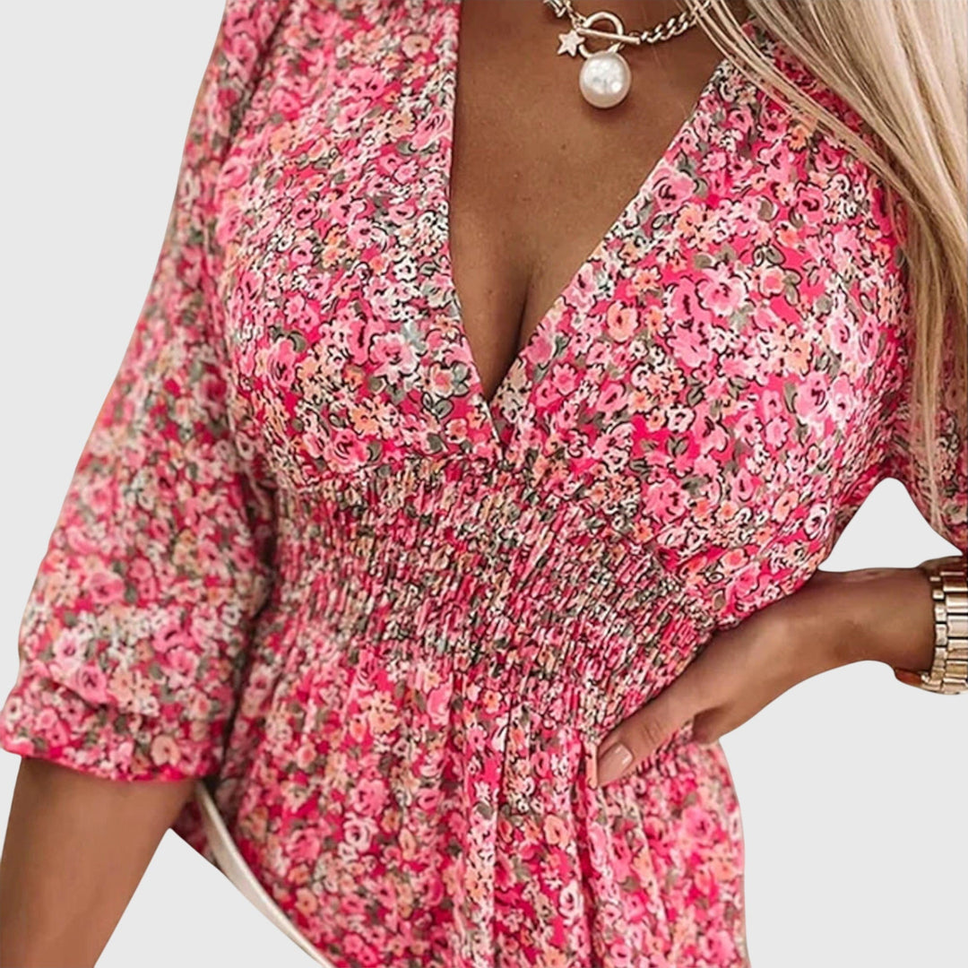 Elisa™ | Robe à Manches Bouffantes Florales