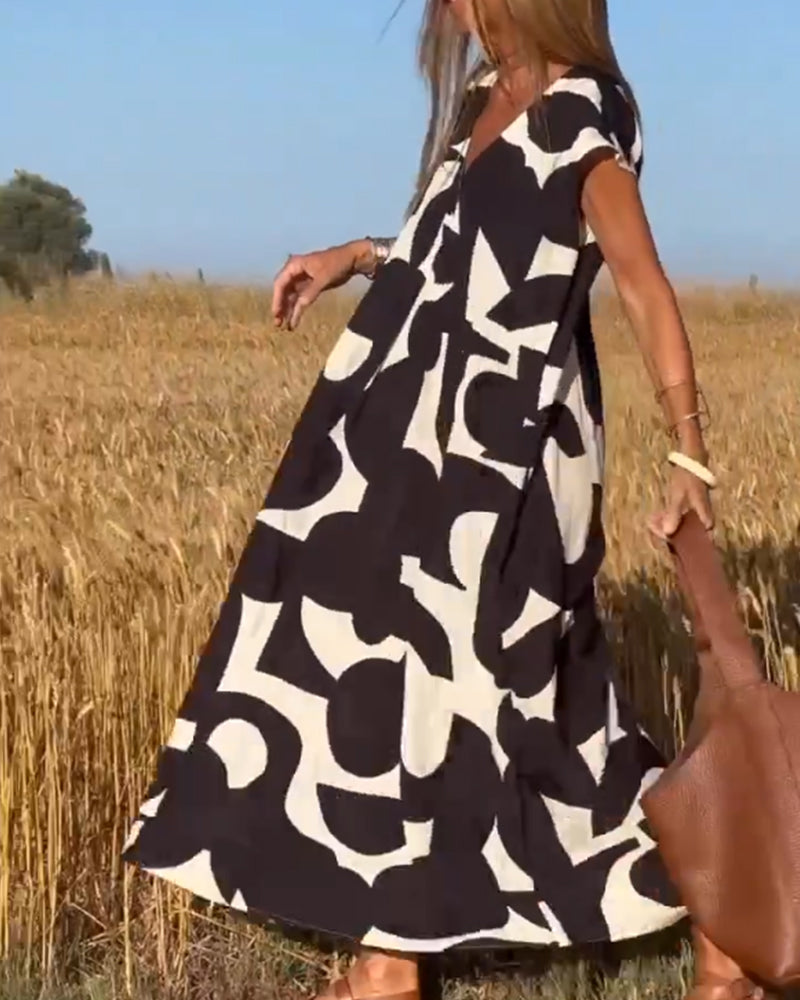 Elowen | Robe Sans Manches à Motifs