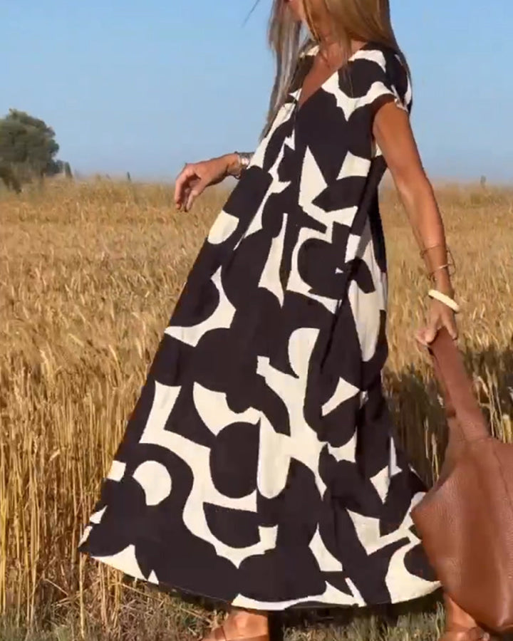Elowen | Robe Sans Manches à Motifs