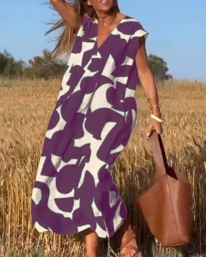 Elowen | Robe Sans Manches à Motifs