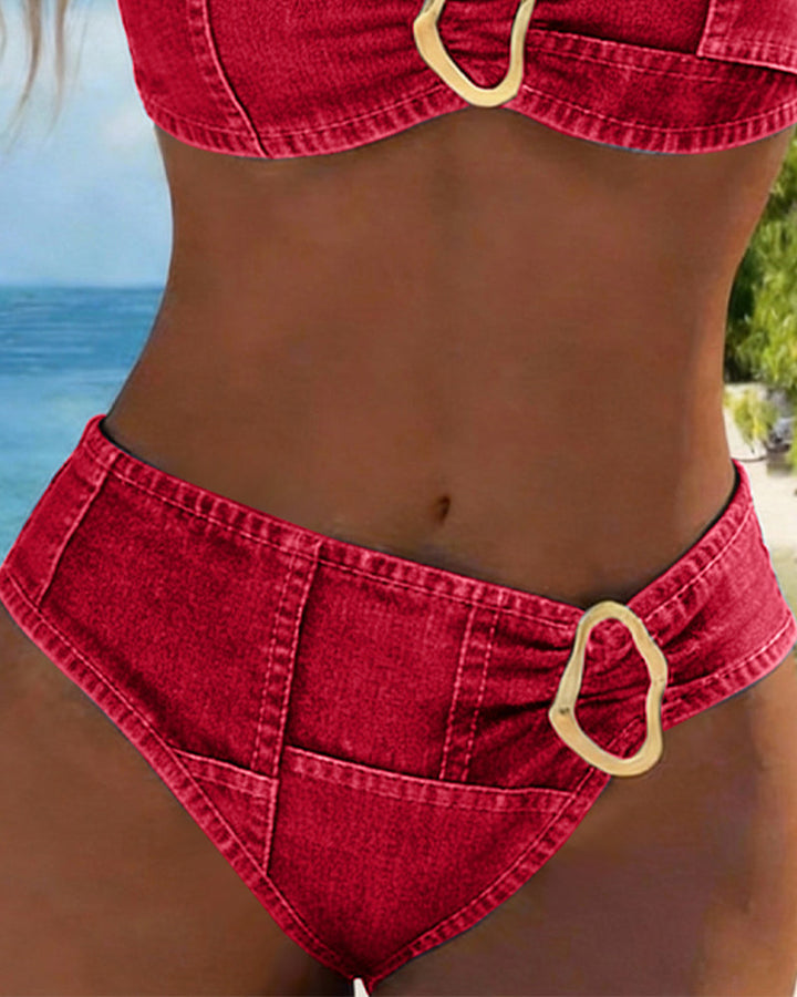 Patricia | Bikini à Bretelles en Métal Deux Pièces