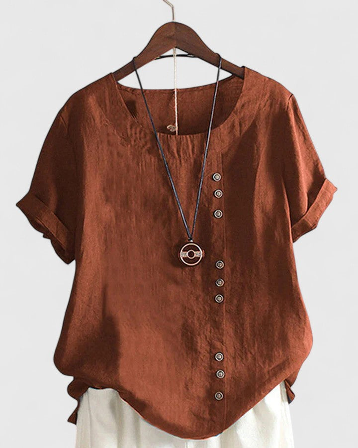 Elisavie | Blouse Confortable à Manches Courtes