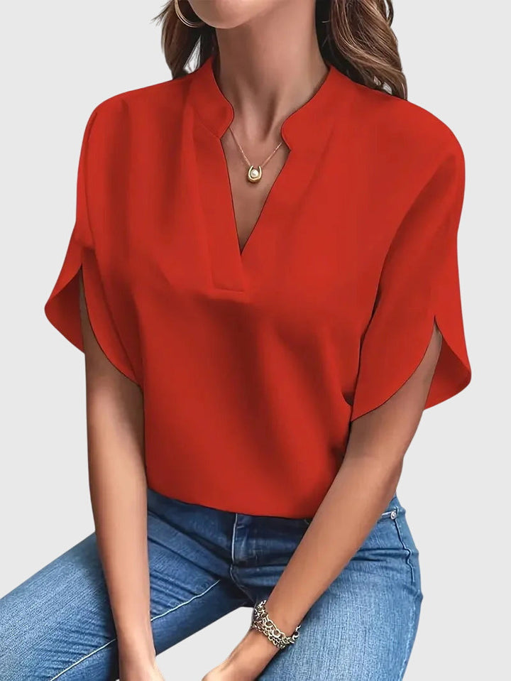 Beatrix™ | Chemise V-Neck Douce et Élégante