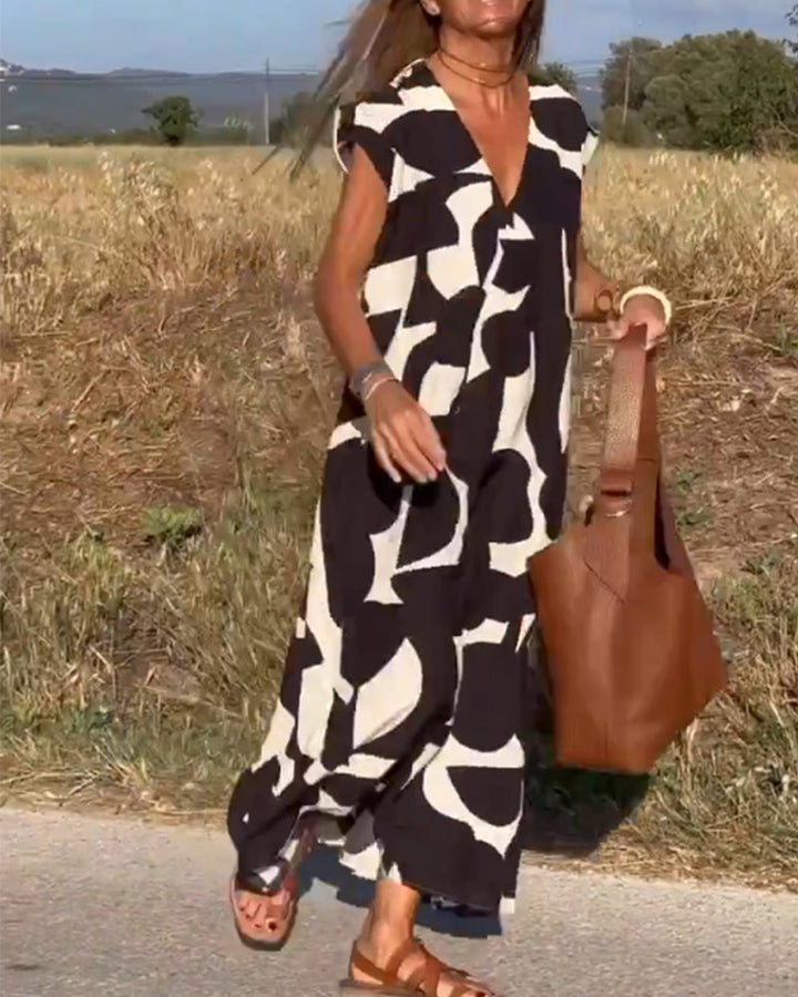 Elowen | Robe Sans Manches à Motifs
