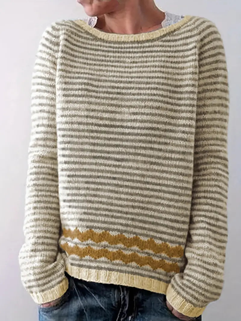 Pull décontracté pour femmes avec des rayures subtiles
