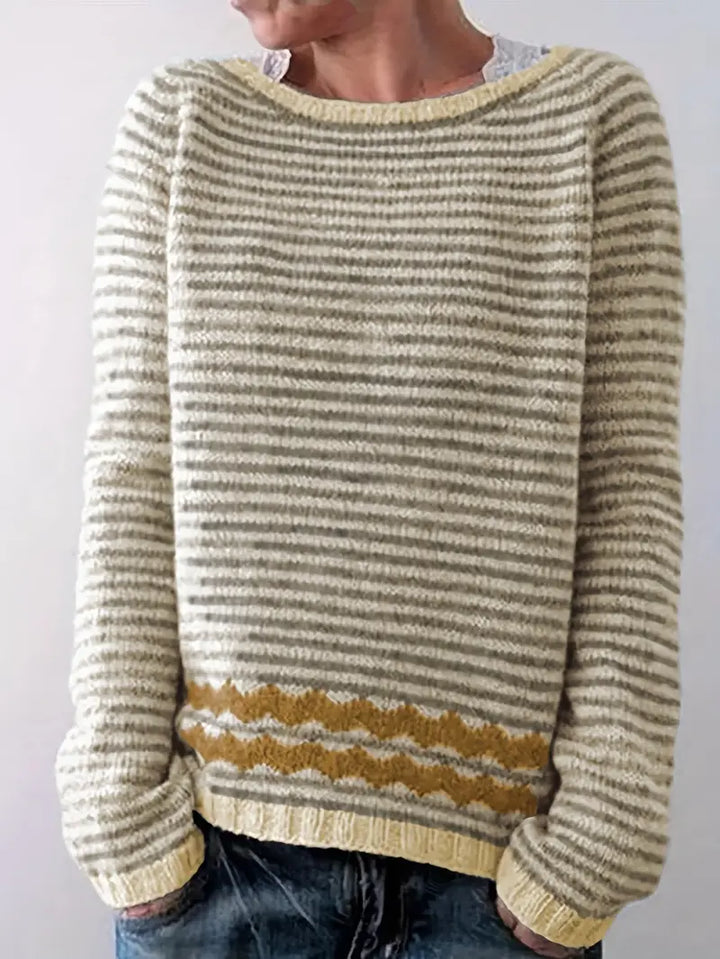Pull décontracté pour femmes avec des rayures subtiles