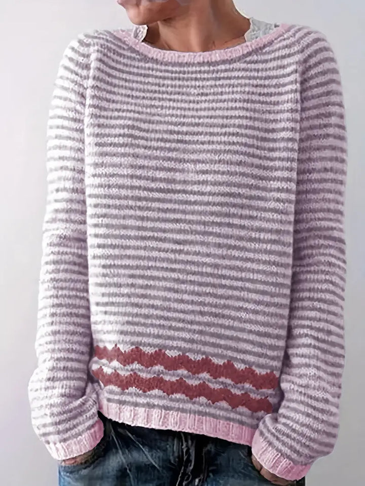 Pull décontracté pour femmes avec des rayures subtiles