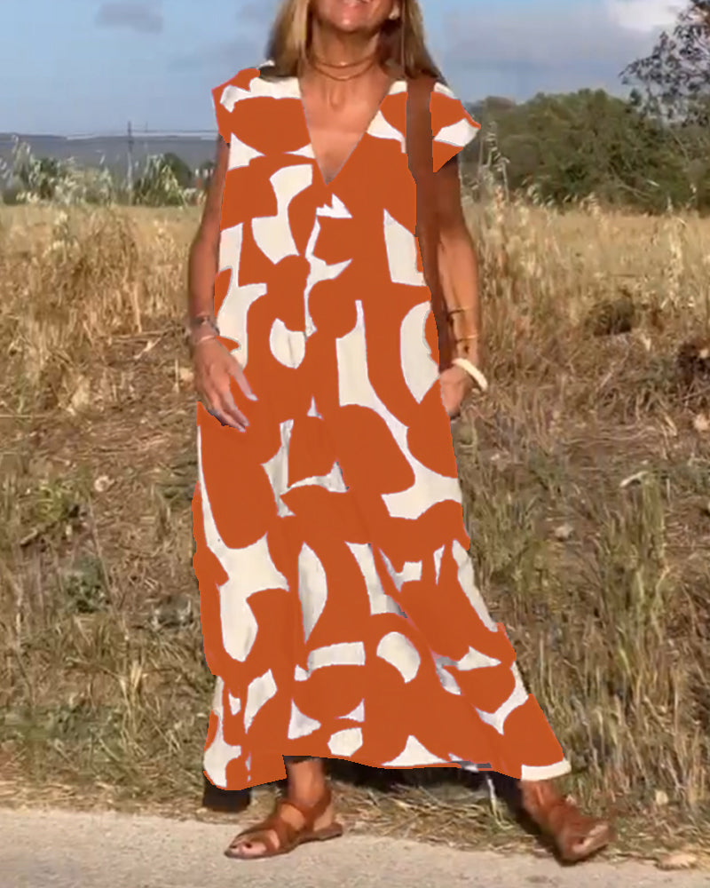 Elowen | Robe Sans Manches à Motifs