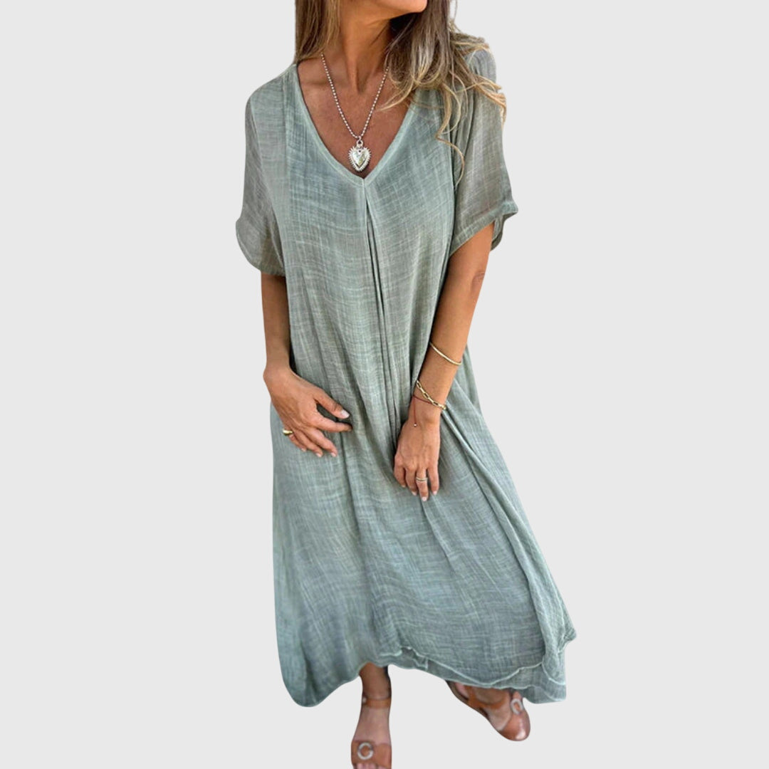 Fiona™ – Robe V-Neck Légère et Élégante