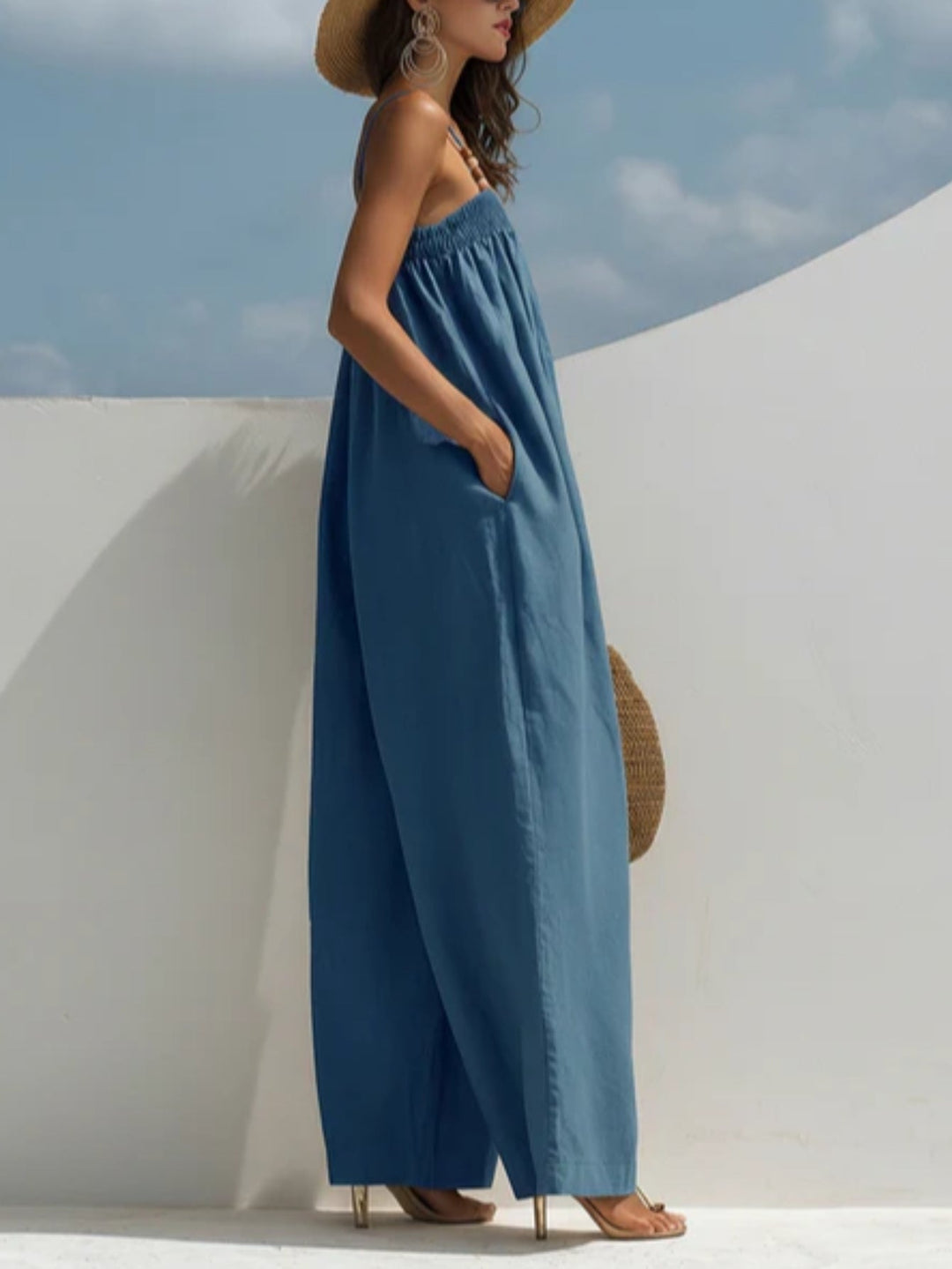 Madison | Combinaison en Denim à Pantalons Larges
