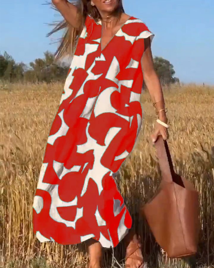 Elowen | Robe Sans Manches à Motifs