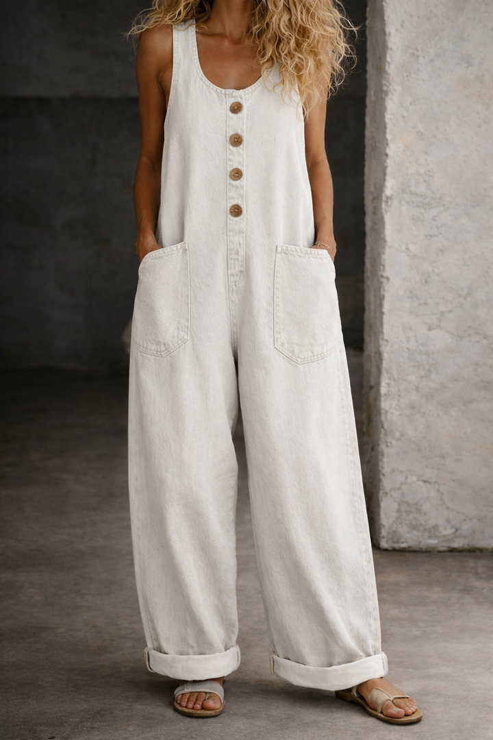 Saylor | Salopette en Denim Vintage Lavé en Coton