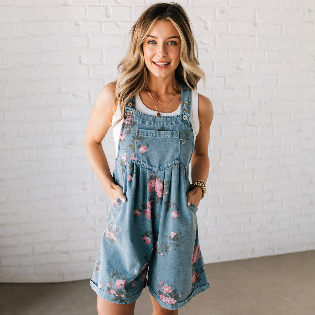 Marvina | Combinaison en Denim Floral