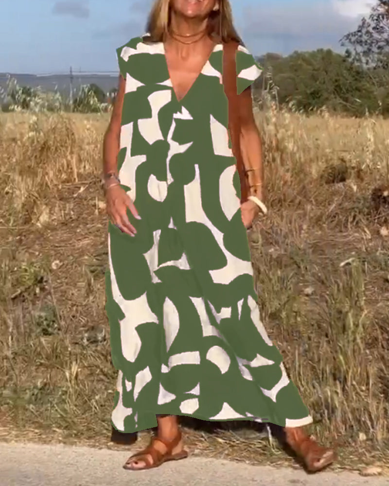 Elowen | Robe Sans Manches à Motifs