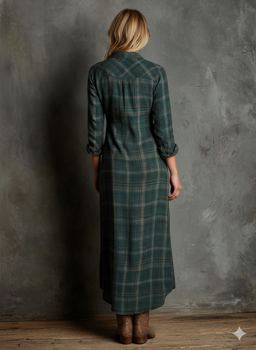 Lydia | Robe Maxi Chemise à Col Revers à Boutonnage Simple