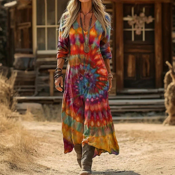 Rea | Robe décontractée vintage à manches longues
