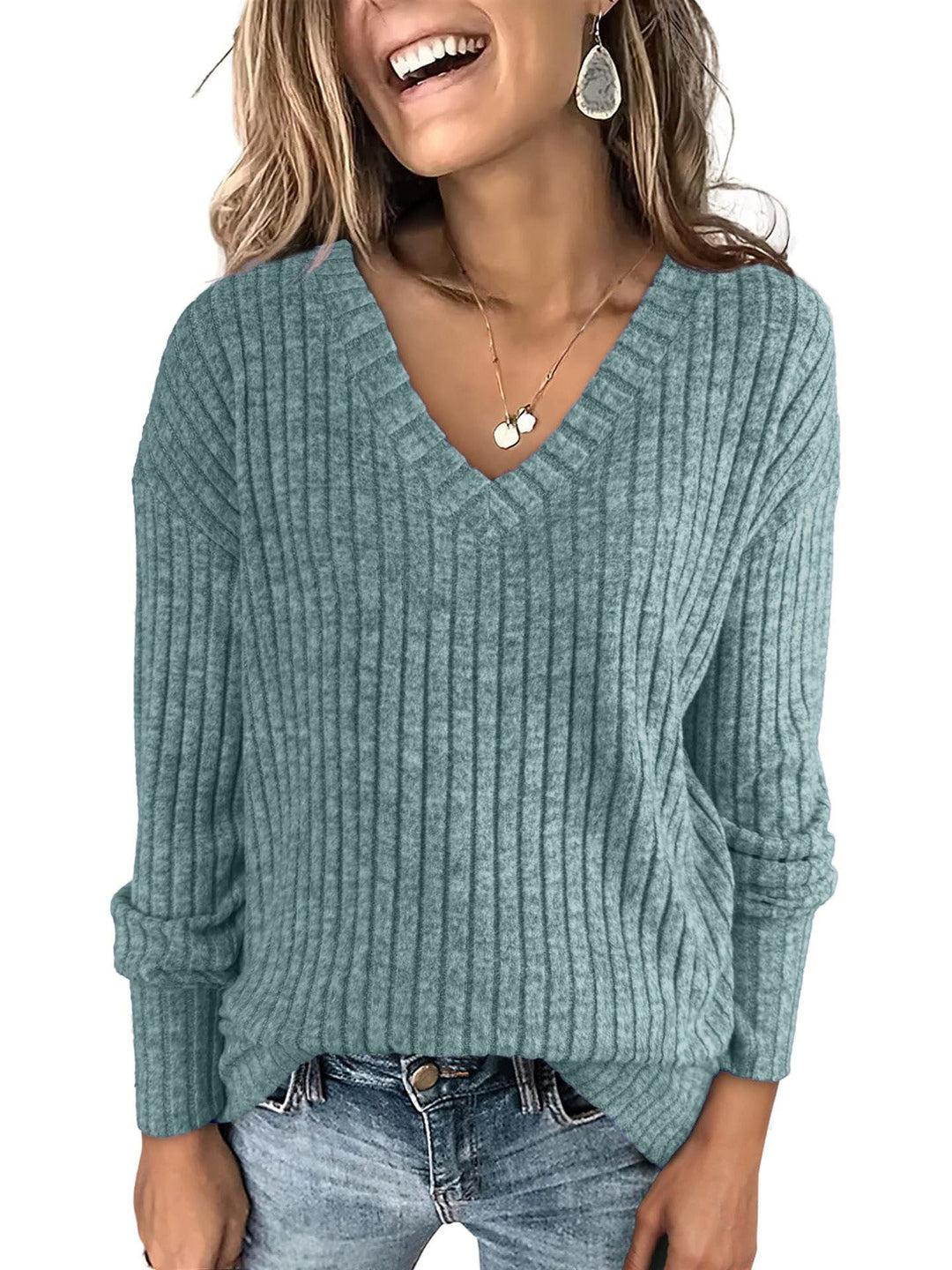 EVELYN™ | Pull léger en maille oversize pour femmes à col en V
