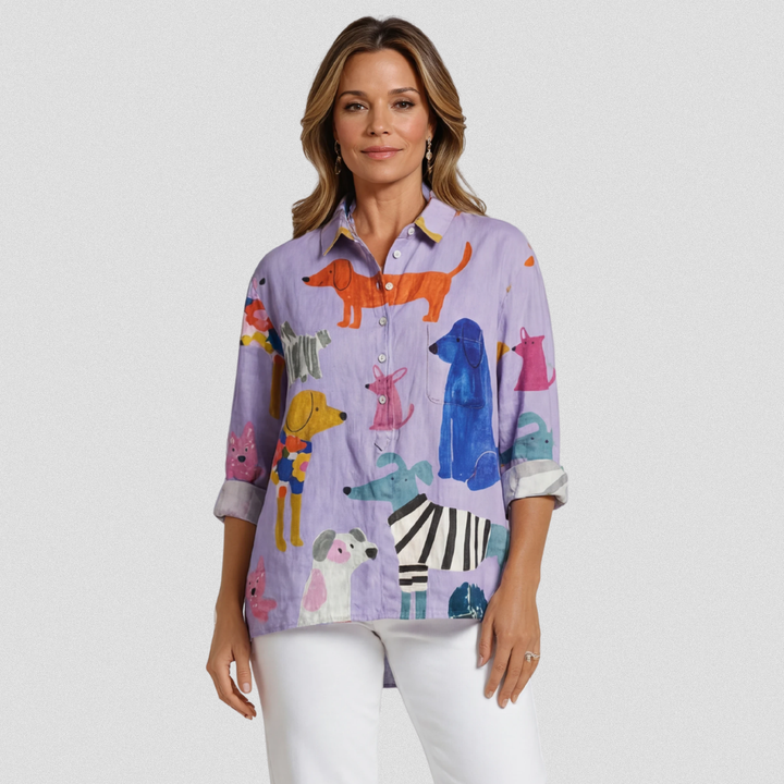 Coralie | T-shirt décontracté pour femmes avec impression de chien