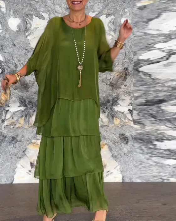 Caroline | Robe Maxi Élégante Couverte du Ventre