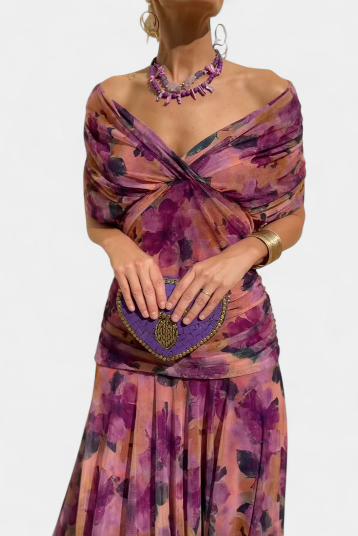 Robe Longue Florale Alondra™ avec Décolleté en V