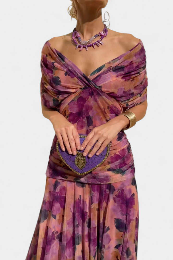 Robe Longue Florale Alondra™ avec Décolleté en V