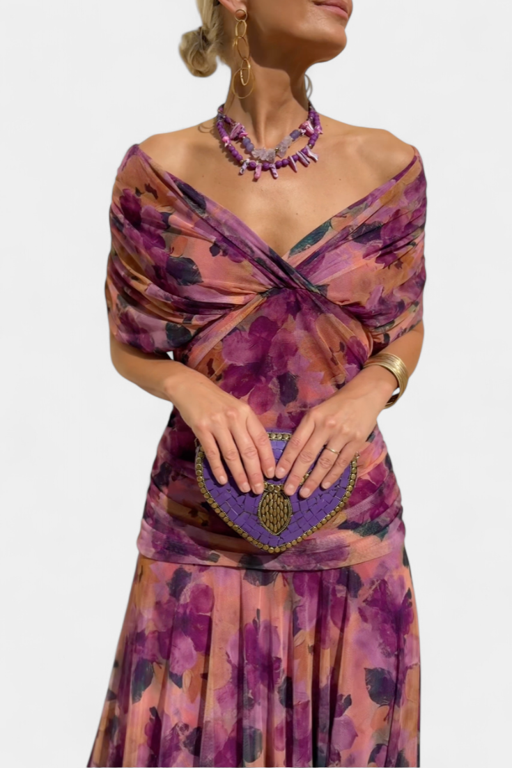 Robe Longue Florale Alondra™ avec Décolleté en V