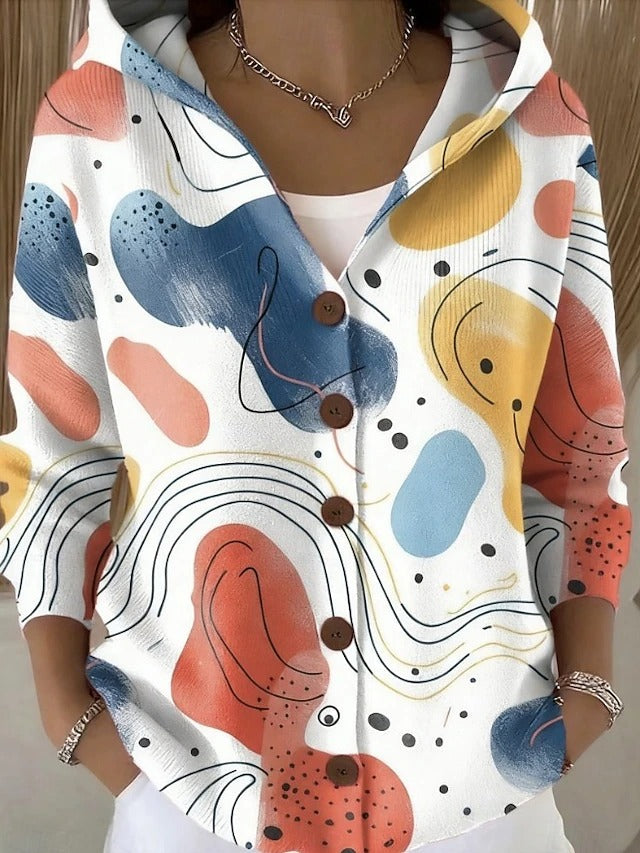 Cassidy - Cardigan Long Artistique et Chaleureux