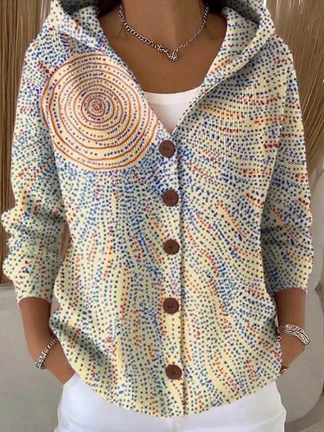 Cassidy | Cardigan Long Artistique et Chaud