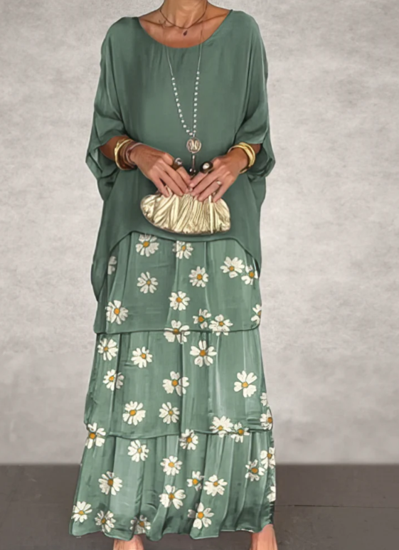 Caroline | Robe Maxi Élégante Couverte du Ventre
