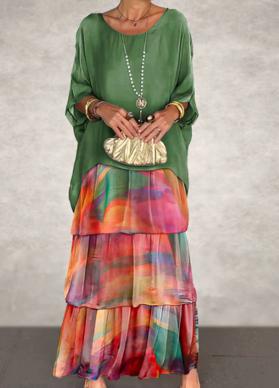Caroline | Robe Maxi Élégante Couverte du Ventre