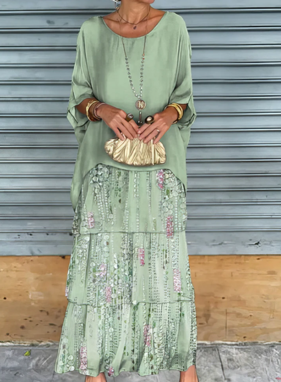 Caroline | Robe Maxi Élégante Couverte du Ventre