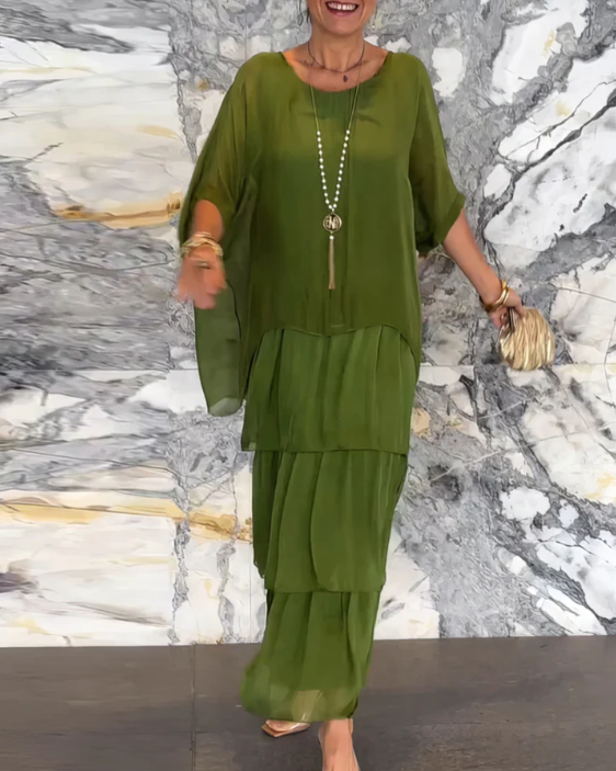 Caroline | Robe Maxi Élégante Couverte du Ventre