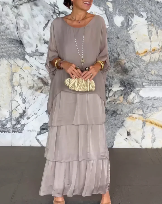 Caroline | Robe Maxi Élégante Couverte du Ventre