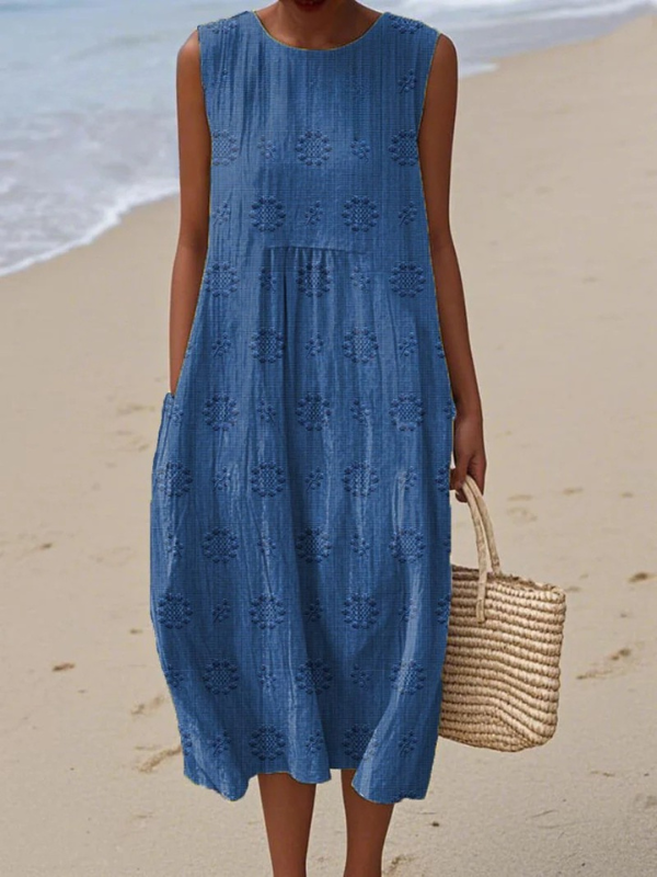Robe Midi Brodée Rose™