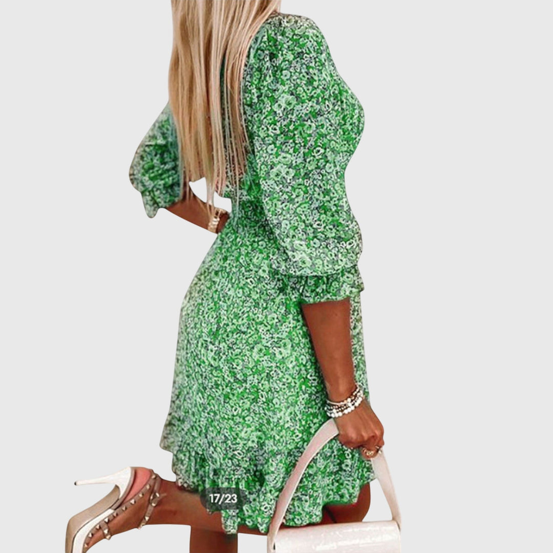 Elisa™ | Robe à Manches Bouffantes Florales