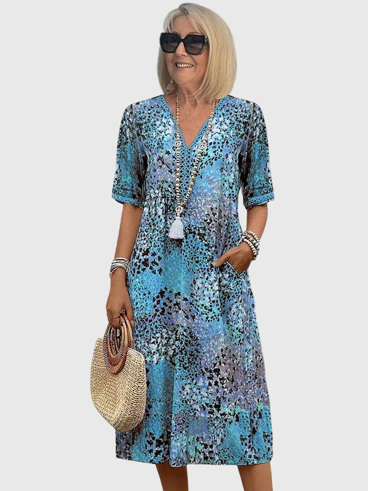 Yvonna™ | Robe Midi Florale Élegante
