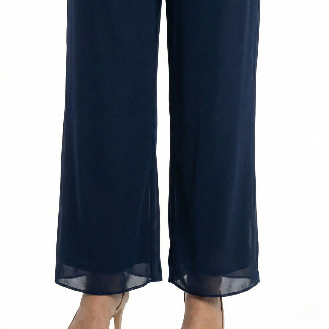 Gracielle | Costume avec Pantalon Palazzo Drapé
