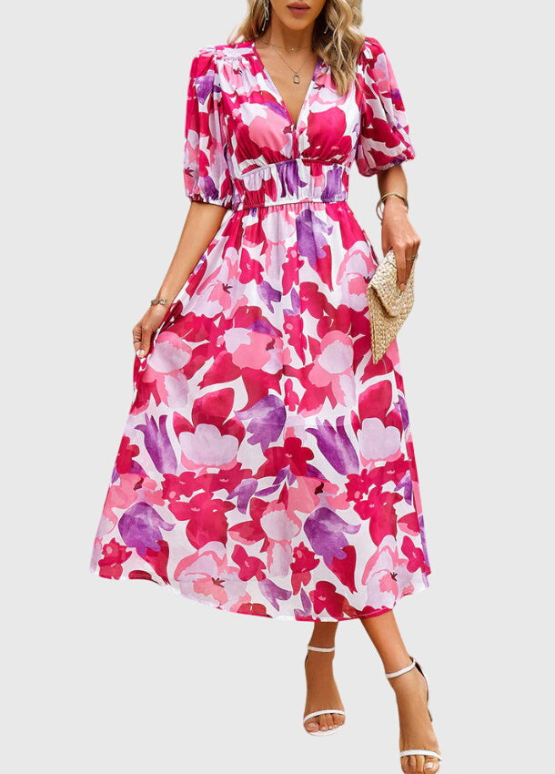 Merlin™ | Robe Midi Fleurie Flatteuse