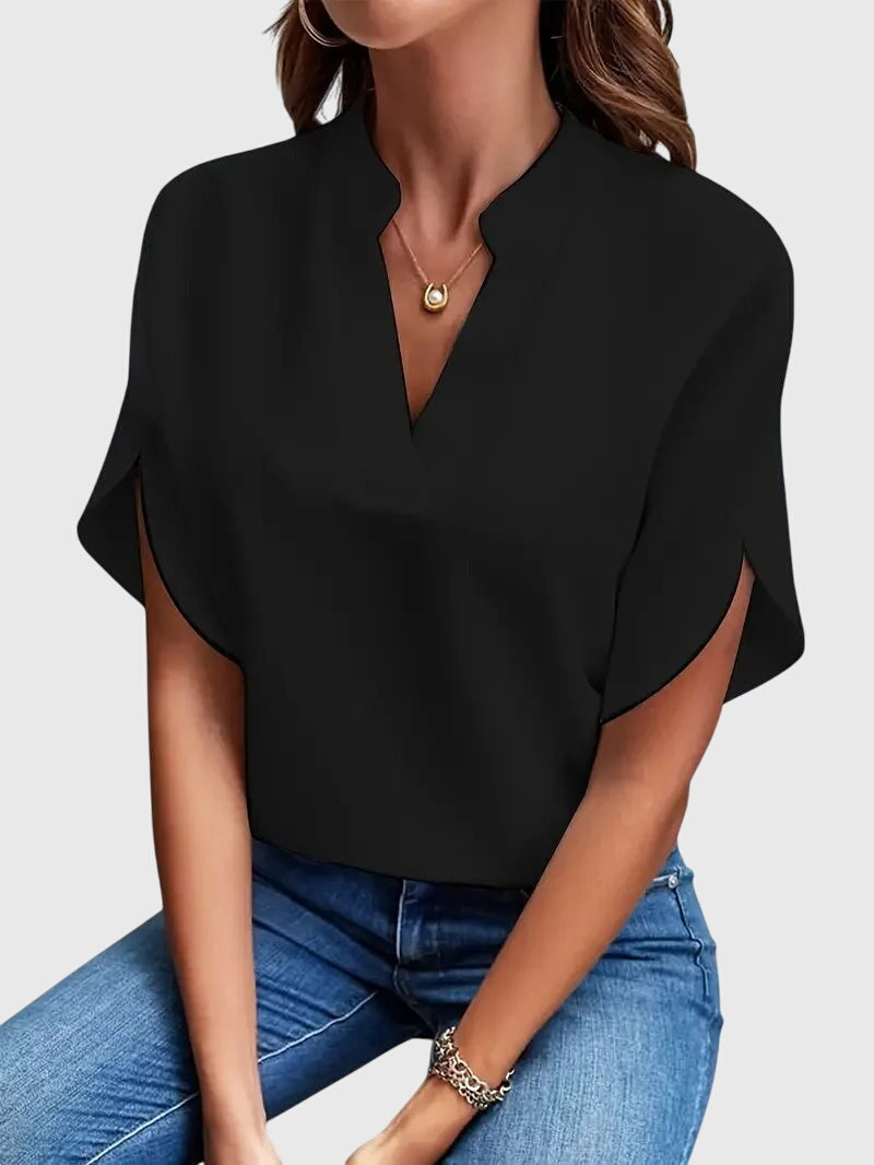 Beatrix™ | Chemise V-Neck Douce et Élégante